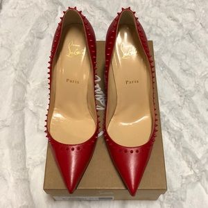 Christian Louboutin Red Anjalina Leather Pumps